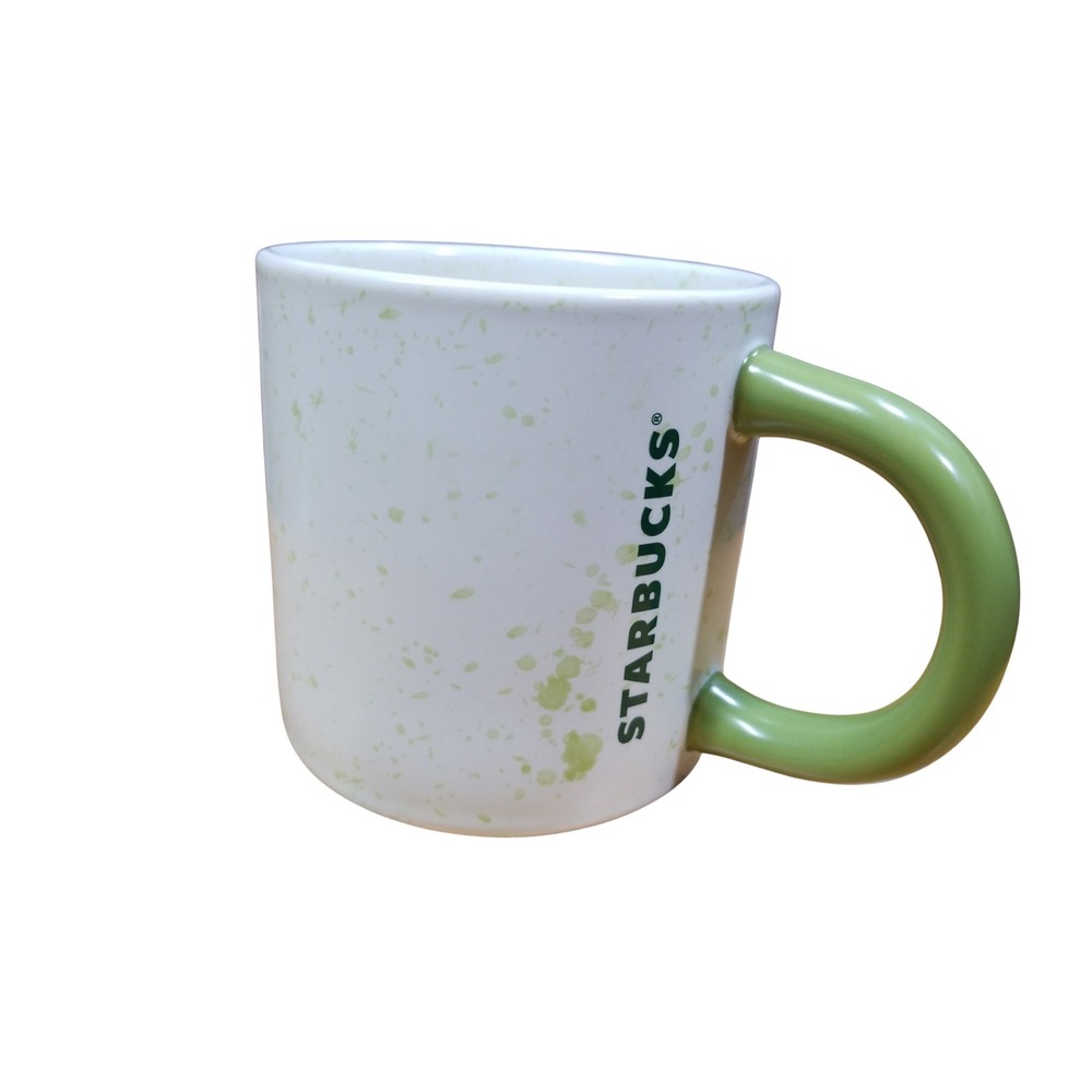 Starbucks Matcha Splatter Mug White Green Speckled 12oz Coffee Cup 2026 NEW